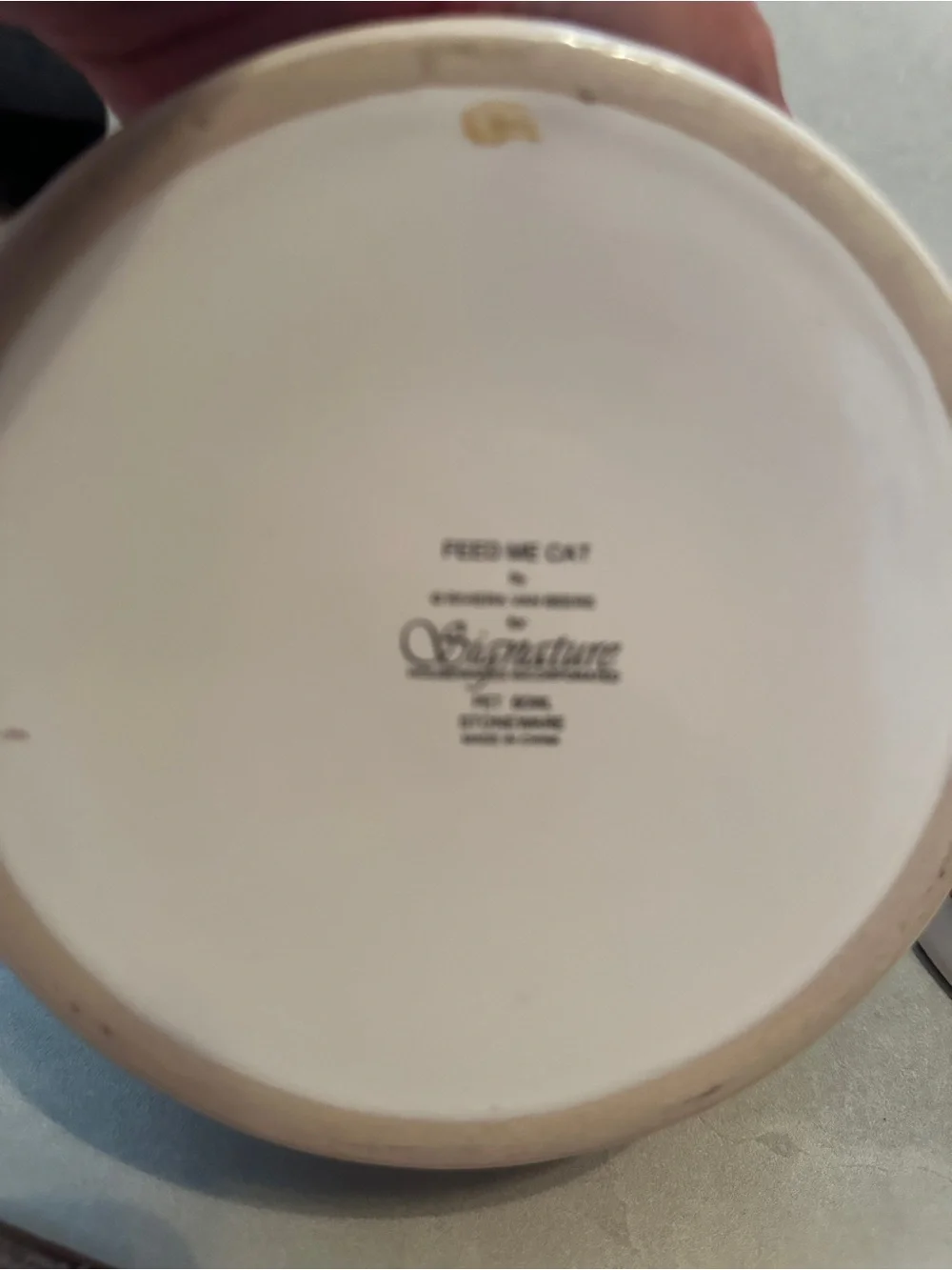 Riviera Van Beers Signature Cat Food & Water bowls (2) 'Feed Me Cat' NO CHIPS